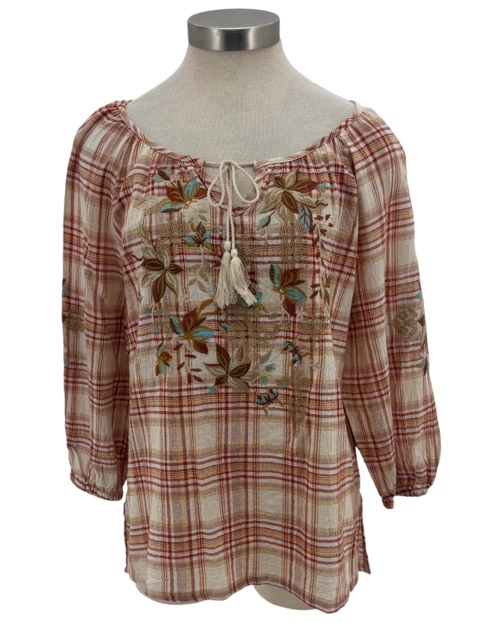 PAPARAZZI ANN-4569 TOP DE CUADROS BORDADO