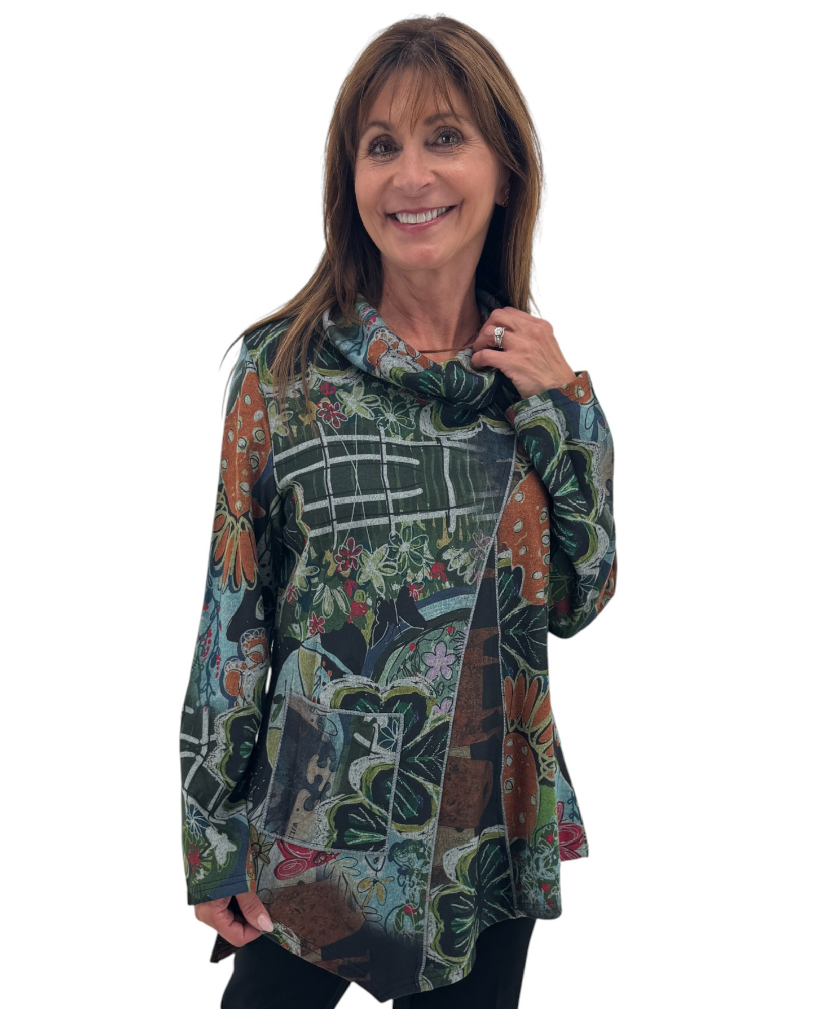 RADZOLI ANN23568 TÚNICA DE ANTE SINTÉTICO CON CORTE DE DIAMANTE