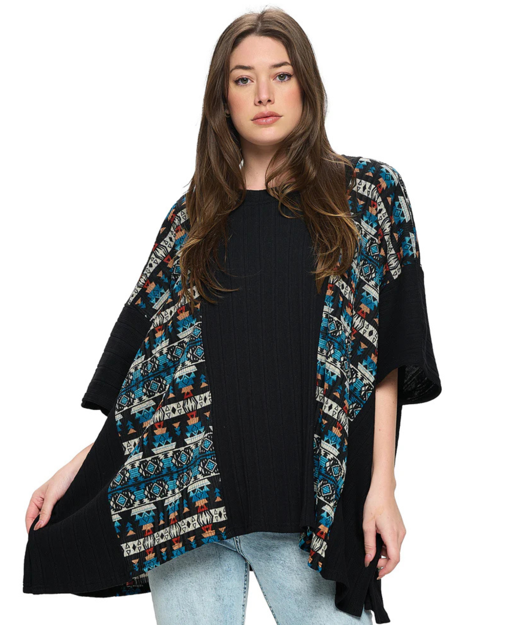 YAK & YETI 23819 PONCHO ACANALADO DE GRAN TAMAÑO TALLA ÚNICA